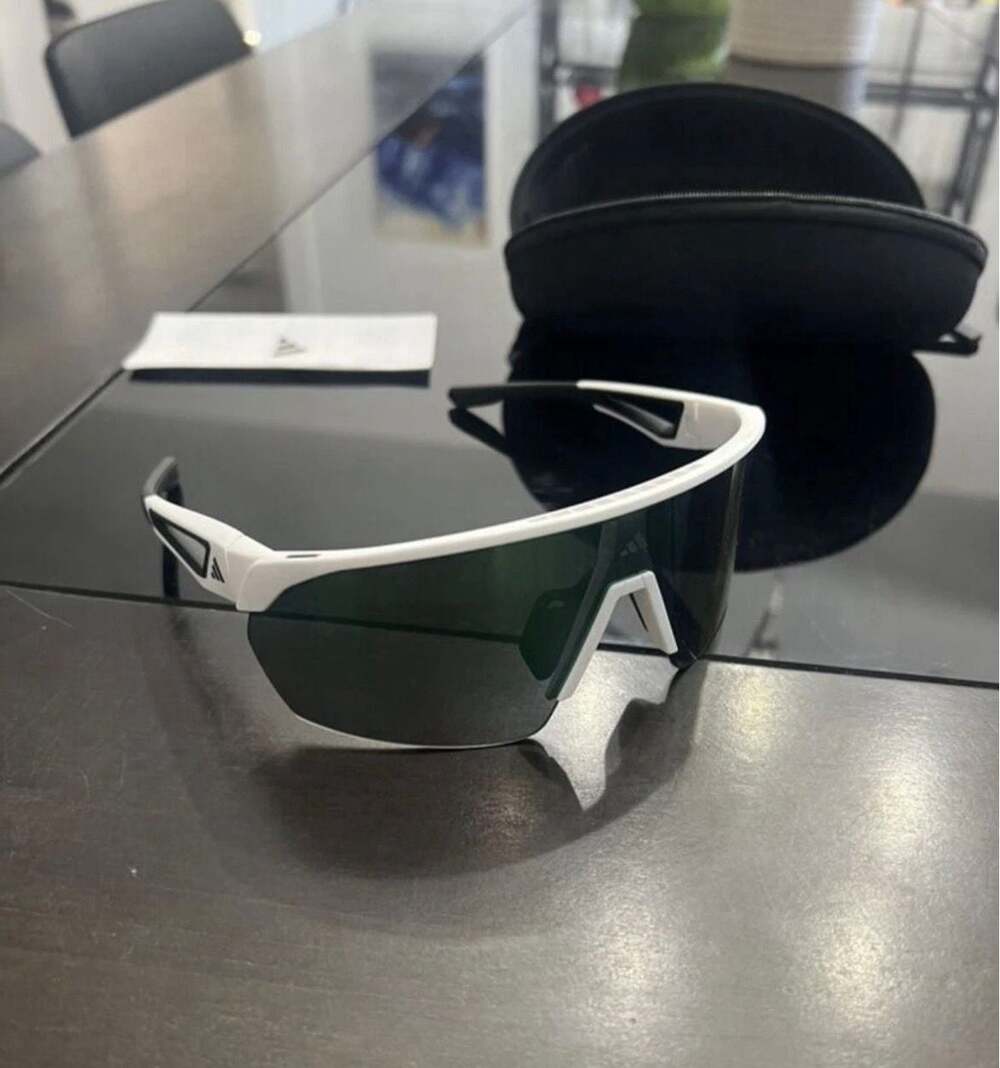 Adidas SP0103 Sport Shield Sunglasses in Matte White